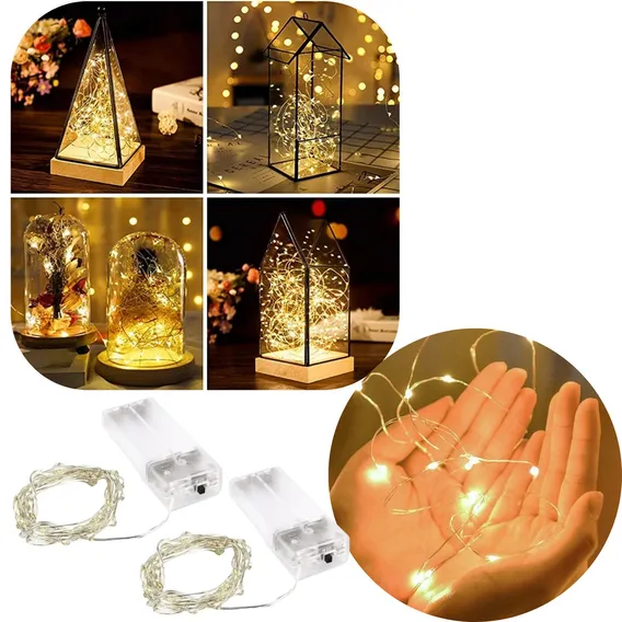 2 Fio Fada Pisca Pisca 3m 30 Leds Luz Natal Decoração Festas Cor das luzes Branco Quente 2 PILHAS Foto 1