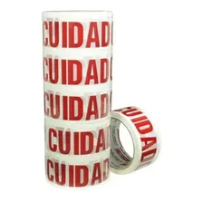 2 Fitas Adesiva Cuidado Frágil 50 Metros X 48mm - Fitipel Cor Branco Liso Foto  mini 1