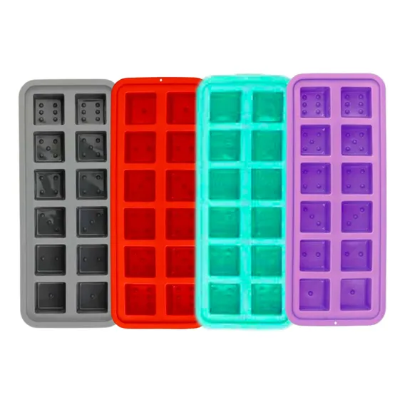 2 Formas De Gelo Cubos Flexível Fundo Silicone Cores Forma Gelo Silicone Forma Gelo Cubos Steelglass Foto 1