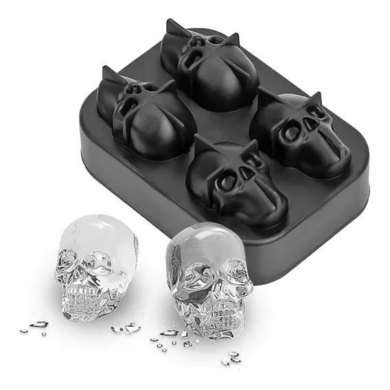 2 Forminha De Gelo Caveira E Molde Silicone Chocolate Gesso Foto 1