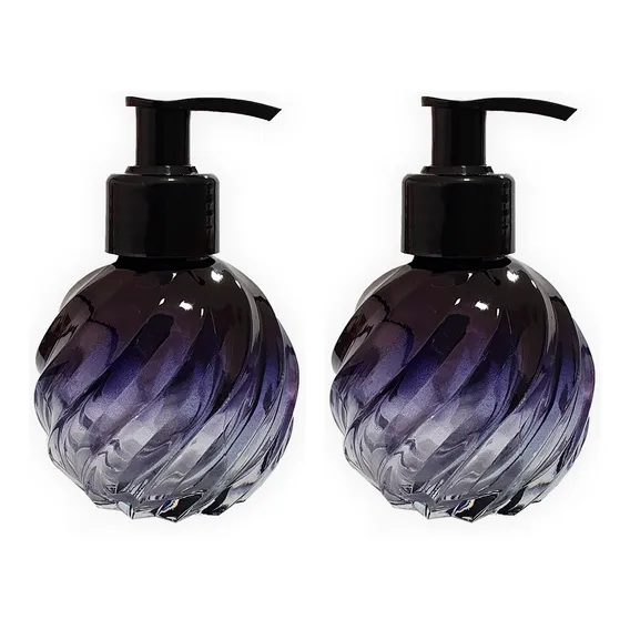 2 Frasco Vidro Porta Sabonete Liquido 120ml Azul Foto 1