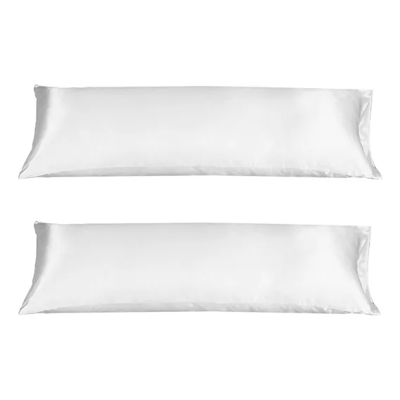 2 Fronha Capa Travesseiro Corpo Xuxão Cetim 1,30x0,40 Cor Branco Foto 1