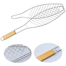 2 Grelhas Duplas Para Peixes Churrasqueira Grill Aço Inox Foto mini 3