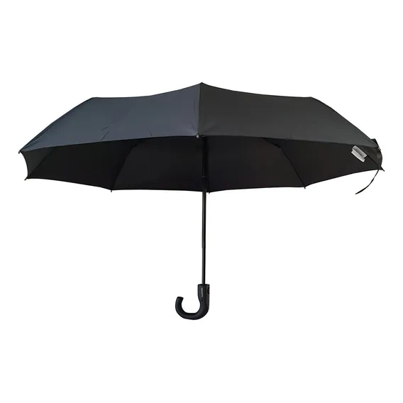 2 Guarda Chuva Fazzoletti Automático Cabo Curvo Preto Grande Foto 1