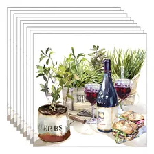 2 Guardanapos Para Decoupage Ambiente Vinho E Ervas Foto mini  3