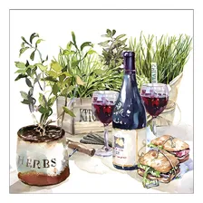 2 Guardanapos Para Decoupage Ambiente Vinho E Ervas Foto mini 4