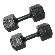 2 Halteres Dumbbell Pintado 18kg P/musculação Supino Stiff Cor Preto Foto mini 1