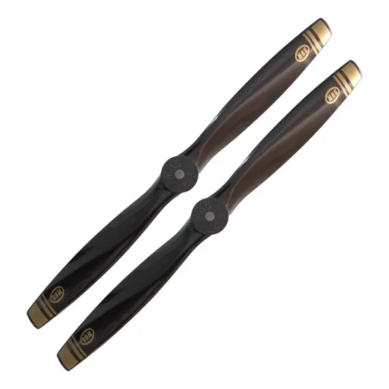 2 Hélices 11/7 Nylon Glow P/ Aeromodelo C/ Motor .50 A .61 Cor Preto Foto 1