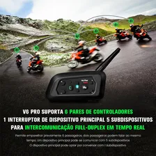 2 Intercomunicador V6 Pro 1200 Capacete Moto Bluetooth Foto mini 2