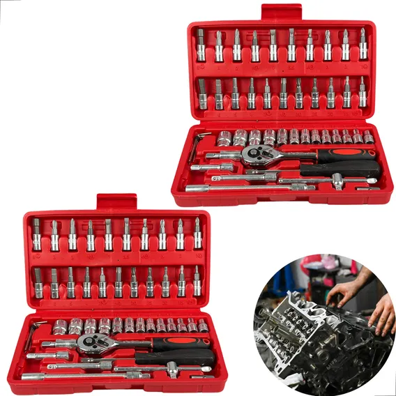 2 Kit Ferramenta Jogo Chave Catraca Completo C Maleta Foto 1