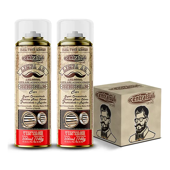 2 Kit Limpa Ar Condicionado Perfume Automotivo Vintage 200ml Foto 1