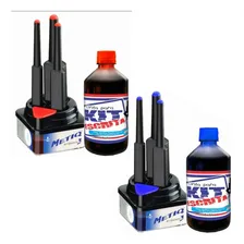 2 Kit Metiq 3 Pincéis Escrita P/ Cartaz 2 Tintas Alcolor Ña Foto mini 1