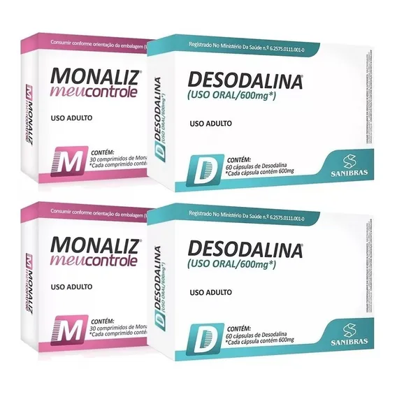 2 Kits Emagrecedor Desodalina + Monaliz - Redutor De Apetite Sabor Sem Sabor Foto 1