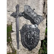 2 Kits Medieval Espada Manopla Escudo Grifo Infantil Jr0955 Foto mini 2