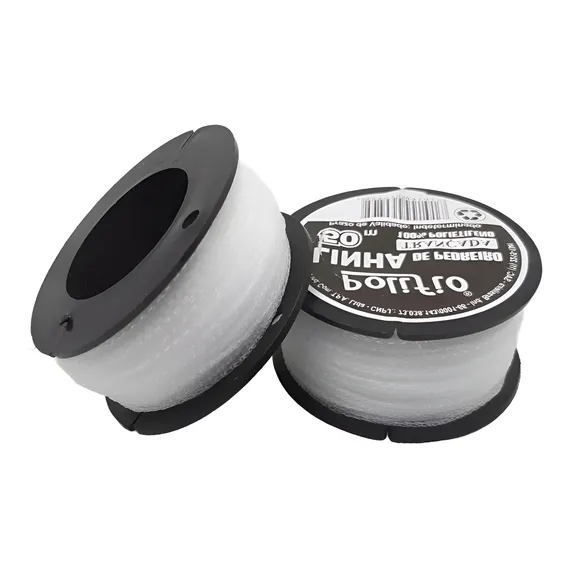 2 Linha Fio De Pedreiro 50m Trançada 1mm Polifio Cor Branco Foto 1