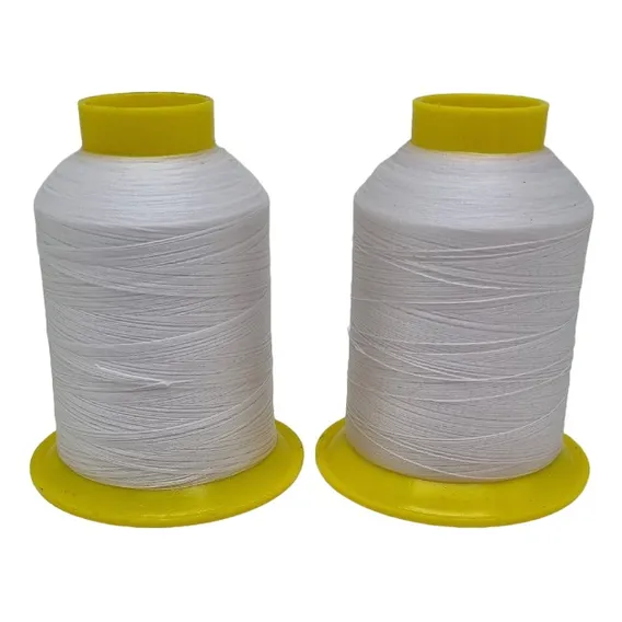 2 Linhas Pesponto Branca Linha Nylon Poliamida Cor Branco Foto 1