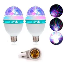 2 Lâmpadas Giratória Led Rgb Iluminação Festa Bola Maluca Foto mini 2