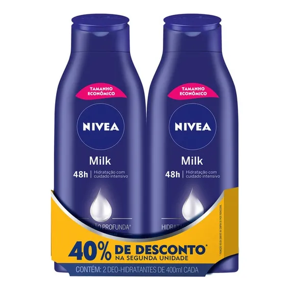 2 Loção Nivea Body Milk Hidratante Pele Seca Extrasseca Foto 1