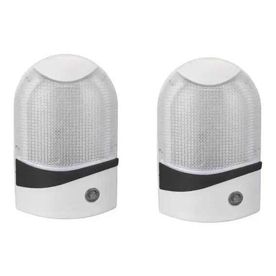 2 Luminária Abajur Sensor De Tomada Luz Bivolt Noturno Cor da estrutura Branco 127V/220V Foto 1
