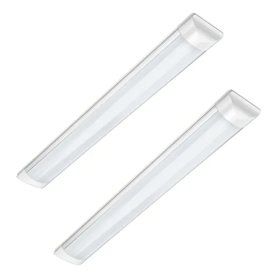 2 Luminária Tubular Sobrepor Led Linear 20w 60cm Branco Frio Foto 1