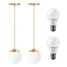 2 Luminárias Pendente 2m Globo 15 Jabuticaba +2 Lâmpadas 12w Foto mini 1