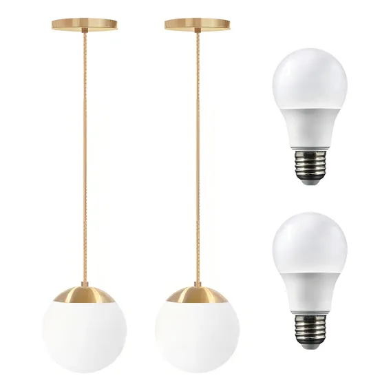 2 Luminárias Pendente 2m Globo 15 Jabuticaba +2 Lâmpadas 12w Foto 1