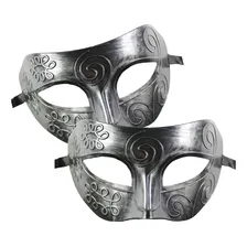 2 Máscaras Fantasia Gladiador Baile Festa Carnaval Anos 80 Cor 2 Prata Foto mini 1