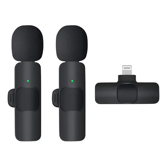 2 Microfone De Lapela Sem Fio Lightning Dois Canais Duplo Foto 1