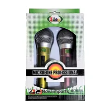 2 Microfone Profissional Dinâmico Com Fio P/ Karaoke Cabo 3m Foto mini 1