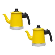 2 Mini Bules Amarelos - P/ Fazer Chá, Café, Leite - 650 Foto  mini 1