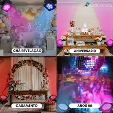 2 Mini Moving Deltrônica Canhão Refletor Par Led Rgb 18w 127/220v Foto mini  3