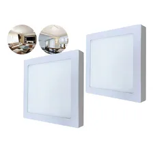 2 Painel Plafon Led 12w Quadrado Sobrepor Branco Frio Foto mini 1