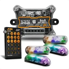2 Par Led Strobo Automotivo Ajk Rgb Para Som Faróis 3.0 Foto  mini 1