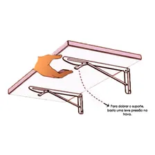 2 Par Mão Francesa Dobrável 50cm Cinza Prateleira Tampo Foto mini 3