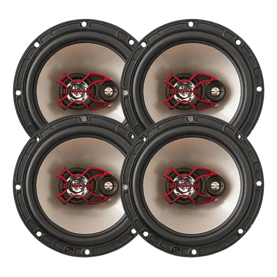 2 Pares Alto Falantes Bravox 6 Polegadas Triaxial B3x60x Cor Preto/prata Foto 1
