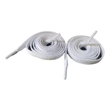2 Pares de Cadarços Achatados retos TĂȘnis Bota coturnos Cor Branco Foto mini 1
