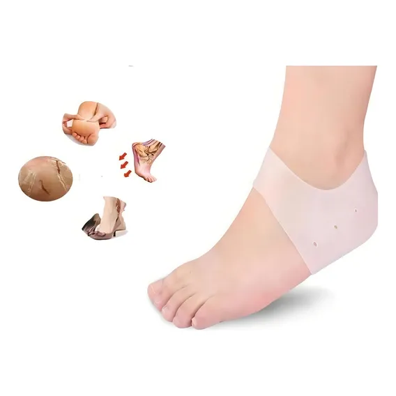 2 Pares De Meia Palmilha Silicone Gel Ortopédica Calcanhar Foto 1