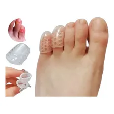 2 Pares Protetor Separador Dedo Pé Silicone Anti Calos Bolha Cor Transparente Liso Furadinho Foto  mini 1