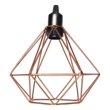 2 Pendente Aramado Diamante Lustre + Lâmpada Cobre Rose Gold Foto mini 4