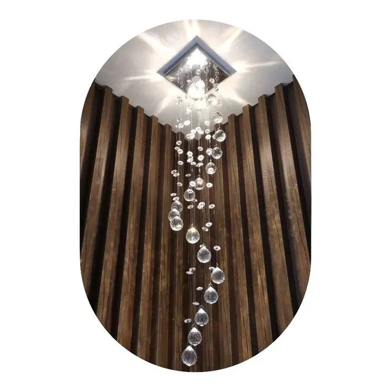 2 Pendentes Cristal K9 Legitimo Para Lavabo, Cabeceira Estrutura Led Quente Com 160cm 110v/220v Foto 1