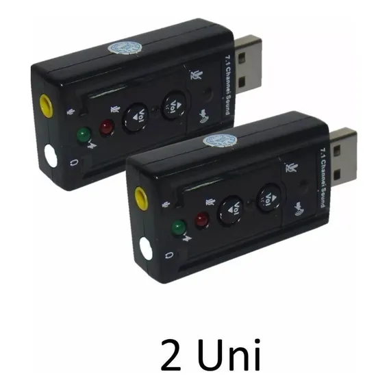 2 Placa De Som Usb 7.1 Canais 3d Adaptador Pc Ps3 Notebook Foto 1