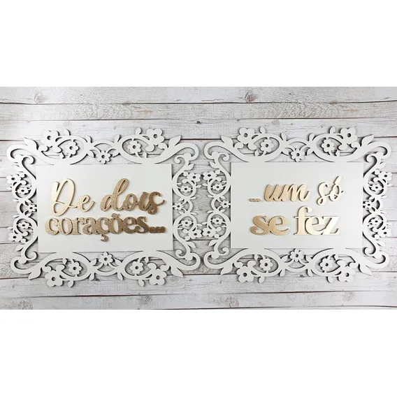 2 Placas De Cadeira Dos Noivos Casamento De Dois Corações Foto 1