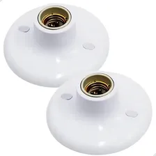 2 Plafon Simples Suporte Lâmpadas Bocal Cerâmico E27 Foto mini 1
