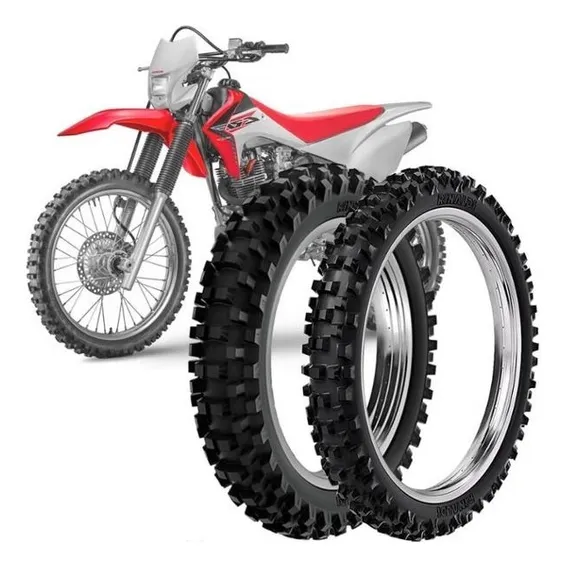 2 Pneu Moto Crf 230f 100/100-18 59m 80/100-21 51m Rw33 Foto 1