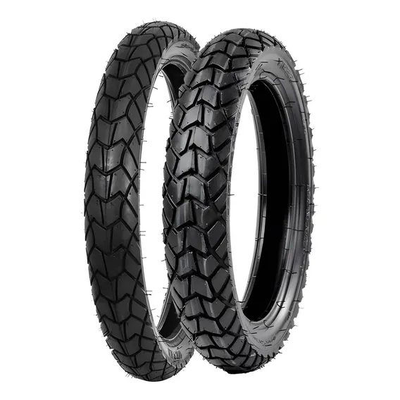 2 Pneus C/ C 90/90-19 D 52t + 110/90-17 T 60t Pra Nxr Bross Foto 1