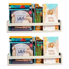 2 Porta Livros Revisteiro Organizador Infantil Branco 80 Cm Foto mini 1