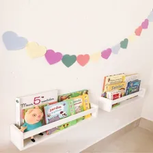 2 Porta Livros Revisteiro Organizador Infantil Branco 80 Cm Foto mini 2