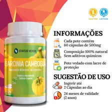 2 Potes Garcinia Cambogia 100% Natural Kit 240 Cáps - Status Verde Foto mini  2