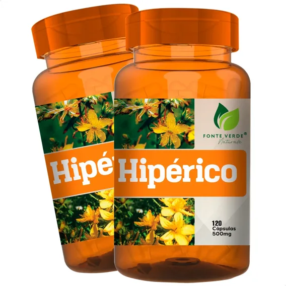 2 Potes Hipérico Puro 100% Natural Kit 240 Cáps - Fonte Verde Foto 1