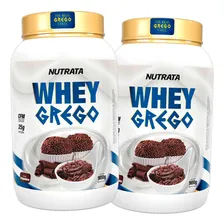 2 Potes Whey Grego 900g Cada - Nutrata Sabor Brigadeiro Foto mini 1